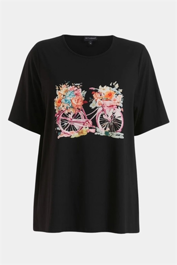 Studio - Bella T-shirt, Sort m/cykel